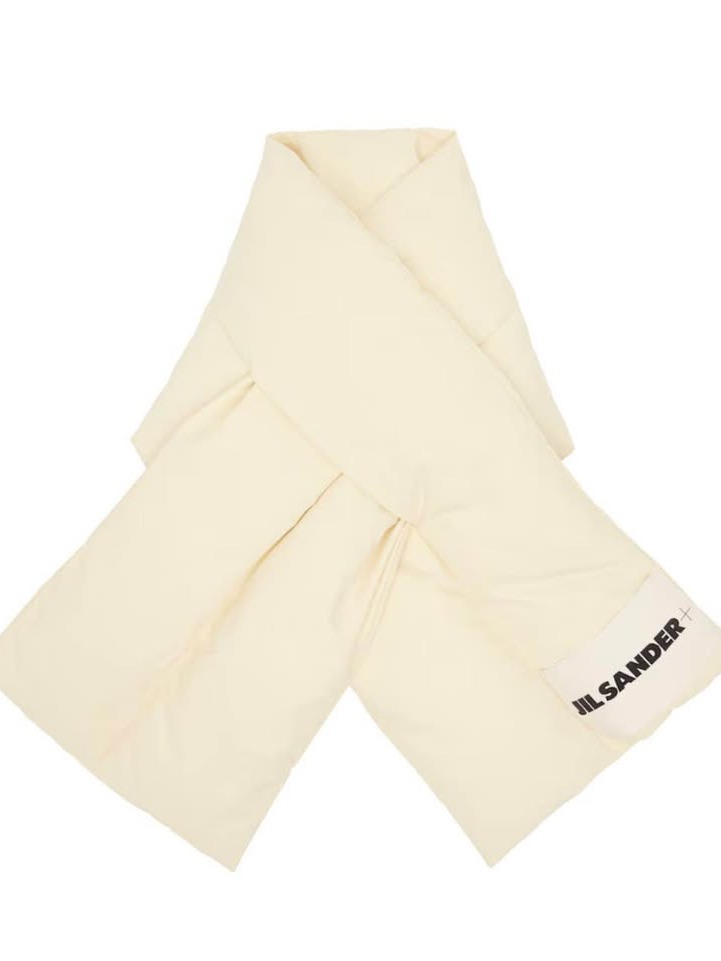 Jil Sander Off-White Quilted Puffer Scarf